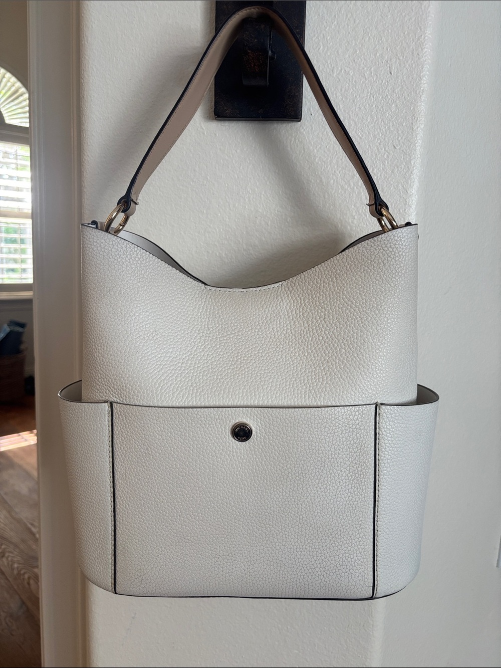 Michael Kors Cream Pebbled Leather Shoulder Hobo - Picture 2 of 16